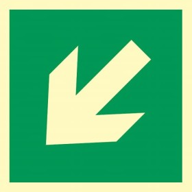 [113] Kierunek drogi ewakuacyjnej (znak do stosowania tylko z innymi znakami)